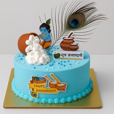 Little Krishna Cake with Topper for Janmashtami
