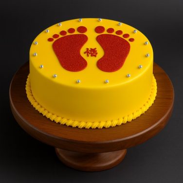 Goddess Footprint Theme Cake for Navratri