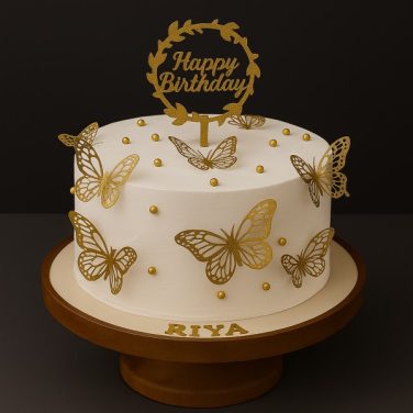 gold butterfly cake