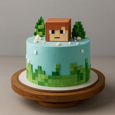 minecraft alex birthday cake