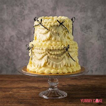 Two Tier Vintage Ribbon Cake