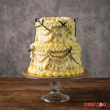 Two Tier Vintage Ribbon Cake
