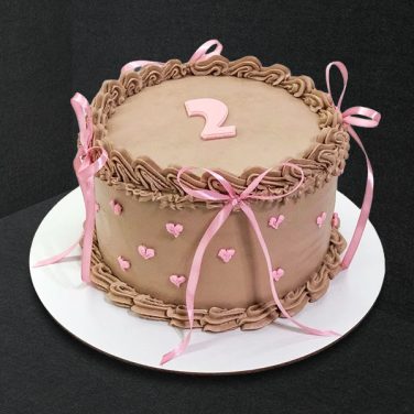 chocolate ribbon birthday cake