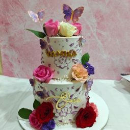 floral fantasy one year cake