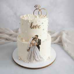 2 tier rings cake for engagement