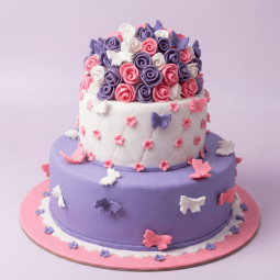 Designer Floral Butterfly Cake