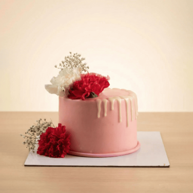pink carnation anniversary cake