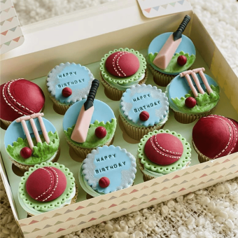 cricket theme cupcakes