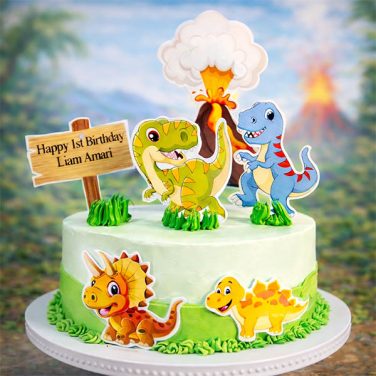 dinosaur jungle birthday cake