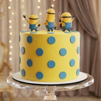 minion party celebration cake back view