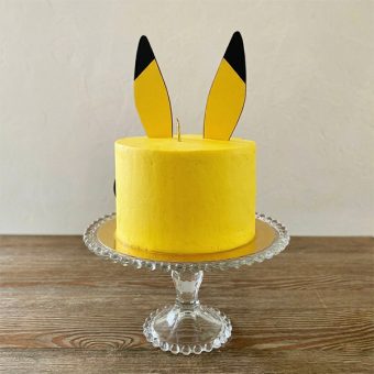 pikachu face cake with tall ear back view