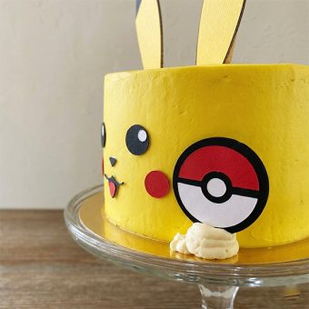 pikachu face cake with tall ear side view