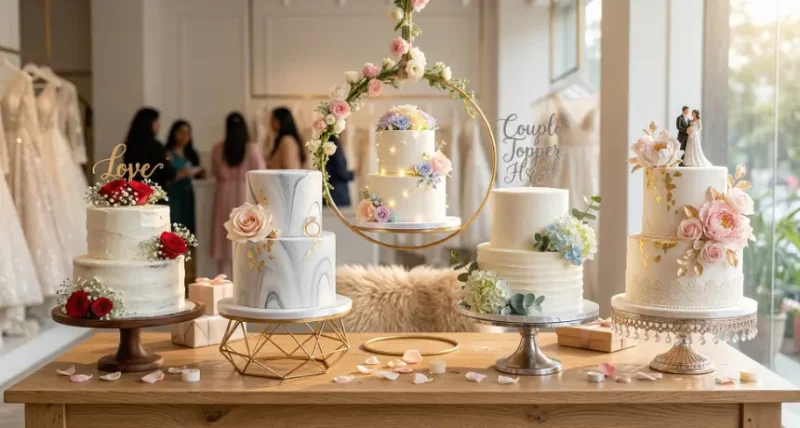 2 tier engagement cakes