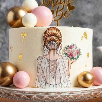 bridal shower bride to be cake front view