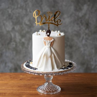 bridal shower cake with bride figurine