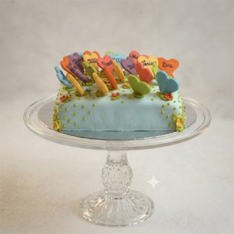 farewell memory hearts cake front view