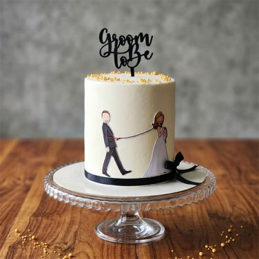 funny leashed groom cake