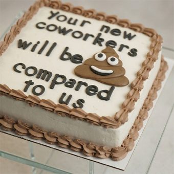 goodbye coworker humor cake side view