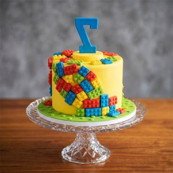 lego number birthday cake back view