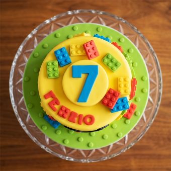 lego number birthday cake top view