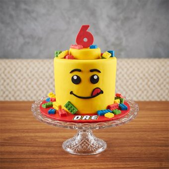 lego smile face birthday cake