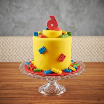 lego smile face birthday cake back view