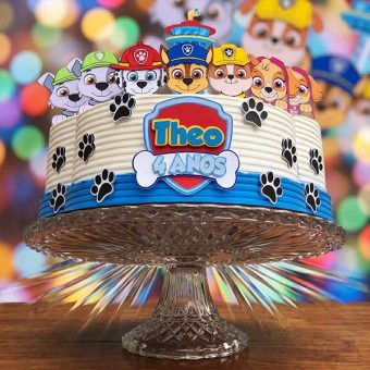 paw patrol group theme cake view