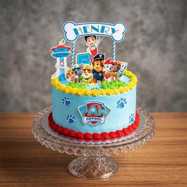 paw patrol name topper cake