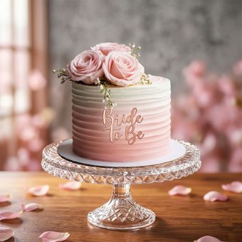 pink ombre bride to be cake
