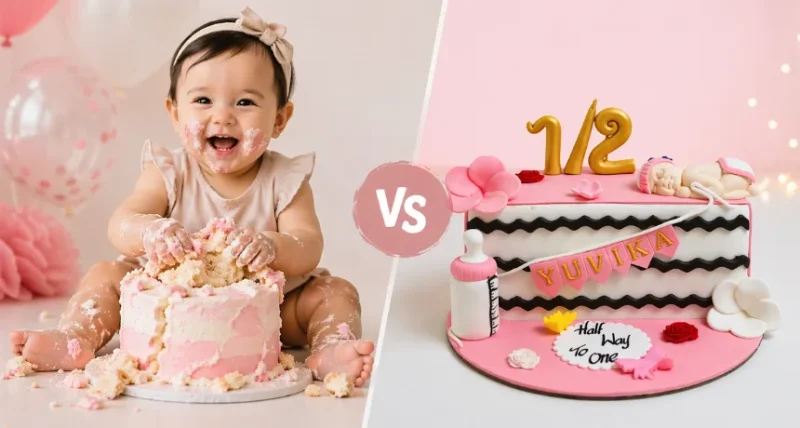 smash cake vs half birthday cake