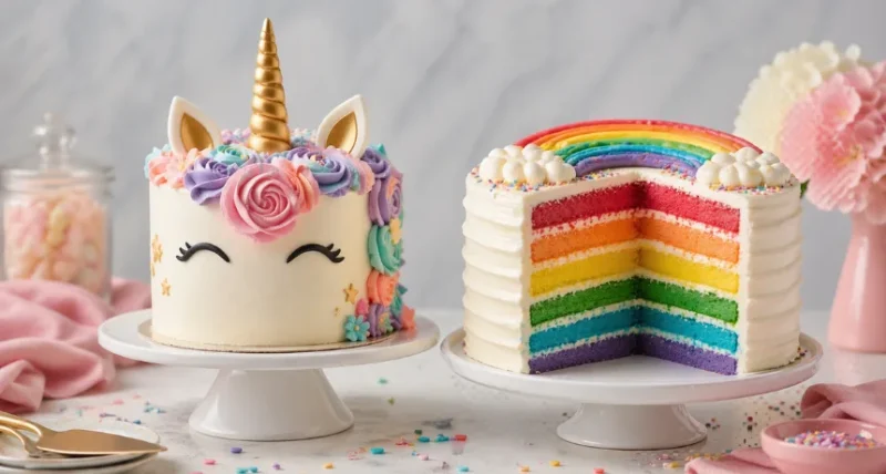 unicorn cake vs rainbow cake