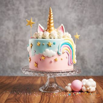 unicorn cloud drip cake