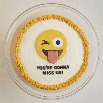 you’re gonna miss us cake top view