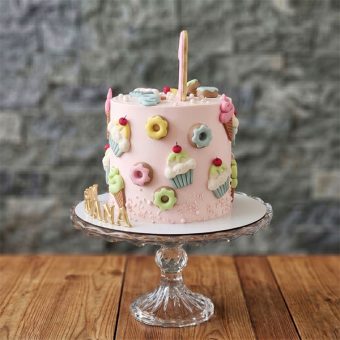 first birthday ice cream cake back