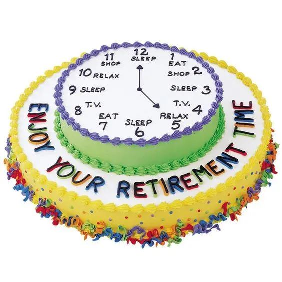 2 tier teacher retirement cake with clock theme
