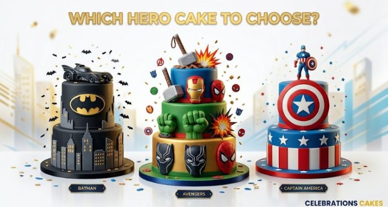 avengers batman captain america cake