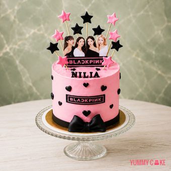 Blackpink Heart Bow Cake