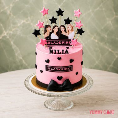 Blackpink Heart Bow Cake