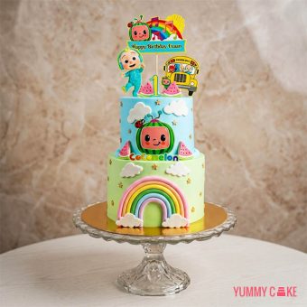Two Tier Cocomelon Rainbow Cake