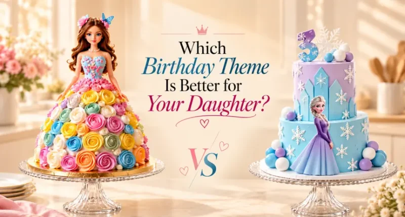 frozen vs barbie cake