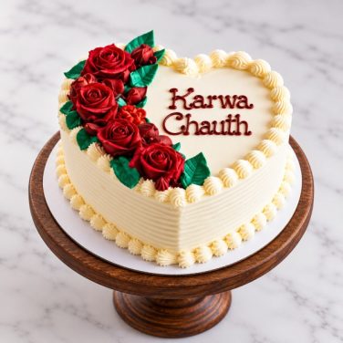karwa chauth heart shape cake