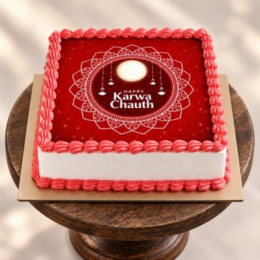 karwa chauth mandala print cake