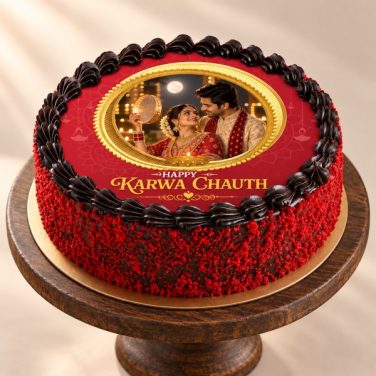 karwa chauth red velvet cake